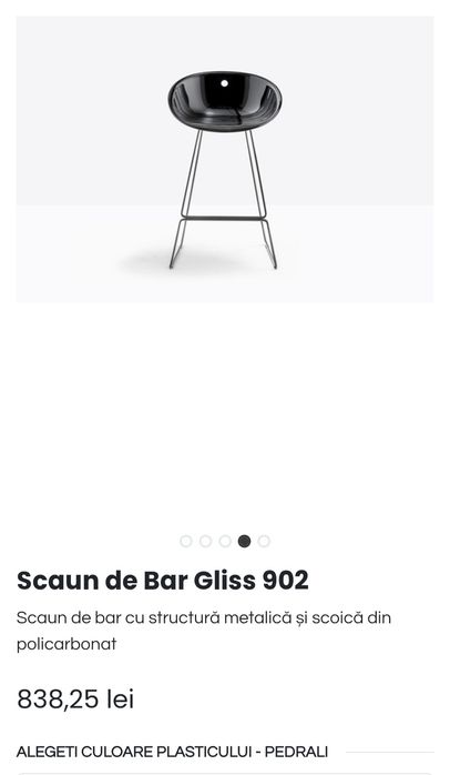 4 scaune de bar cu șezut din plastic