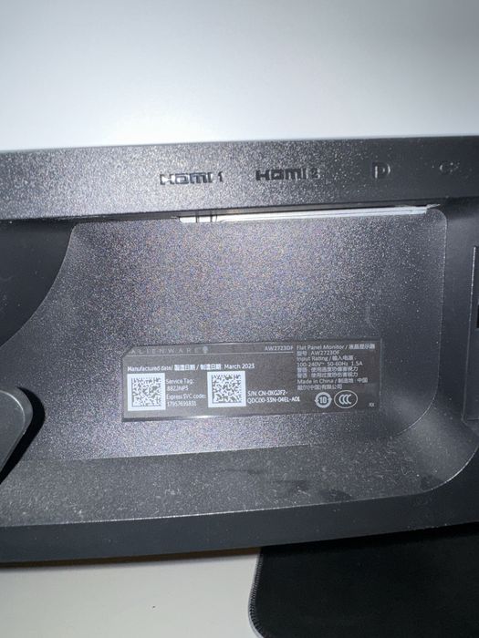 Gaming monitor Dell AW2723df 27”, (2560x1440), 240hz