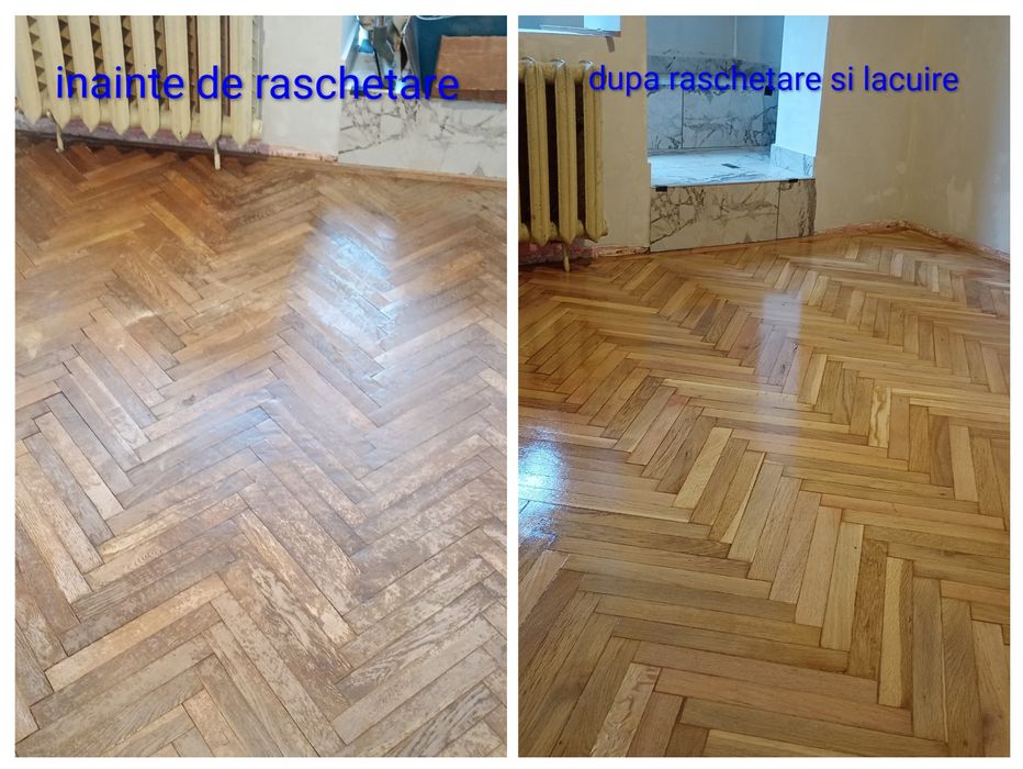 Raschetare  reconditionare chituire slefuire Lacuire parchet lemn masiv/ Fara praf/rapid si curat