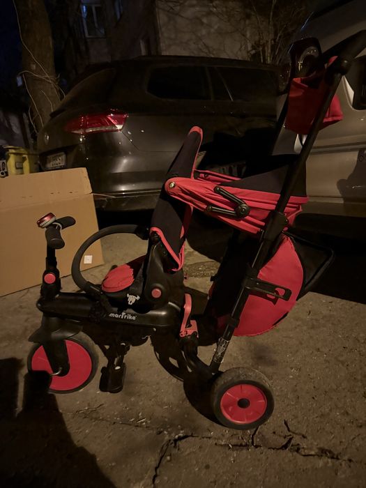 Tricicleta bicicleta pentru copii SmartTrike Rosu 6 in 1 ultrapliabila