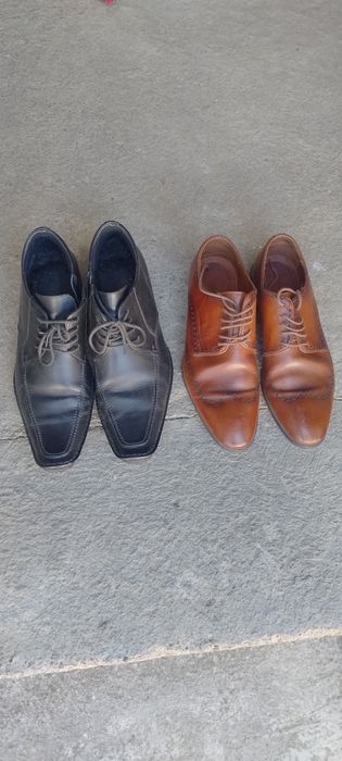 Vând, 2 bucăți pantofi eleganți pentru bărbați din piele, Bigotti Maro 42 și Taima Negru 41!