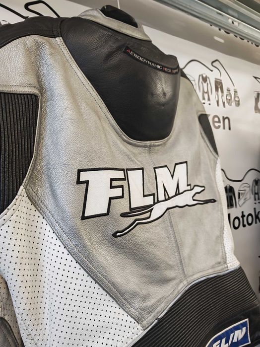 Costum moto piele FLM cu cocoasa marime 52