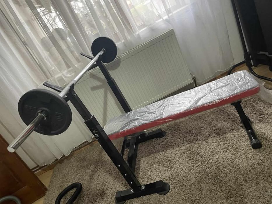Haltera cu masa si banca de abdomen