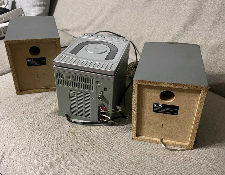 Sistem audio TCM 212839 CD radio FM AM boxe lemn functional