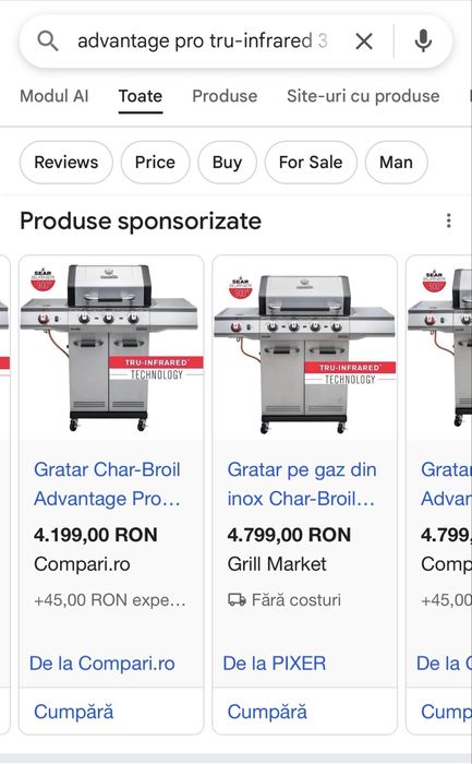 Gratar pe gaz Char-Broil Professional Pro  3 NOU