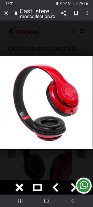 Căști stereo pliabile Legolax 5531,roșu