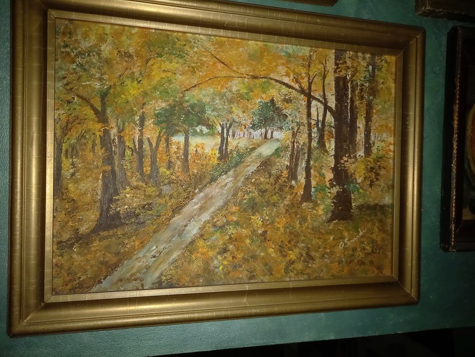 Pictura veche pe carton