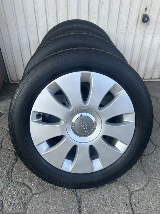 Jante aliaj 5x112mm, anvelope vara 205/65 R16, Audi A3, A4 B5, B6, B7, VW, Seat, Skoda