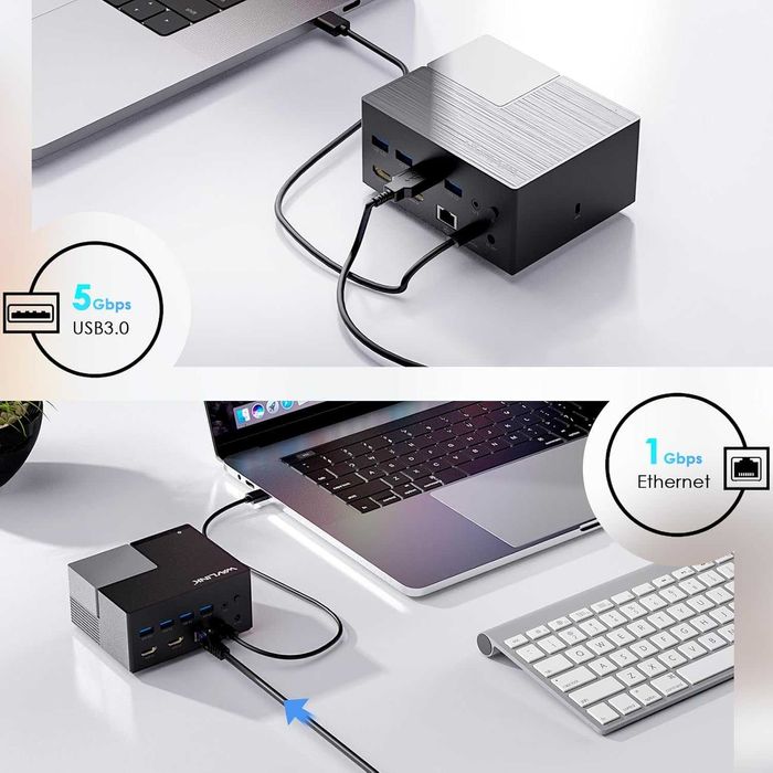 Докинг станция WAVLINK USB-C с два монитора и 2 HDMI порта