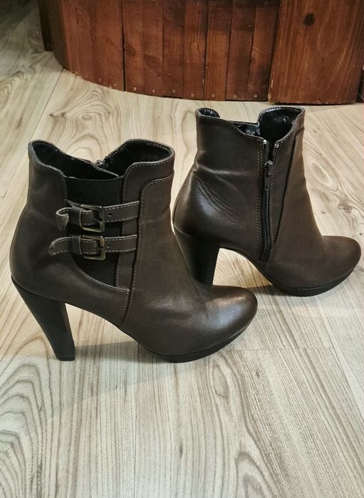 Botine/ghete maro din piele naturala