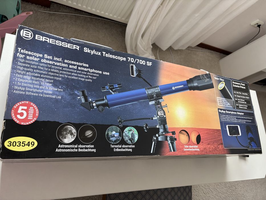 Telescop BRESSER Skylux 70/700 SF - CA NOU, CU Filtru Solar