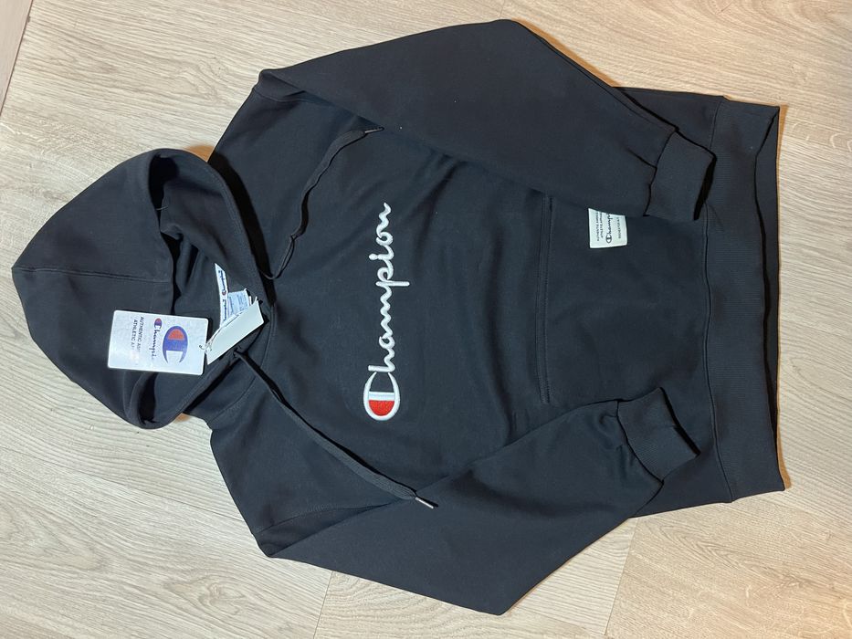 Champion худи без начеса, чемпион, hoodie ,черный