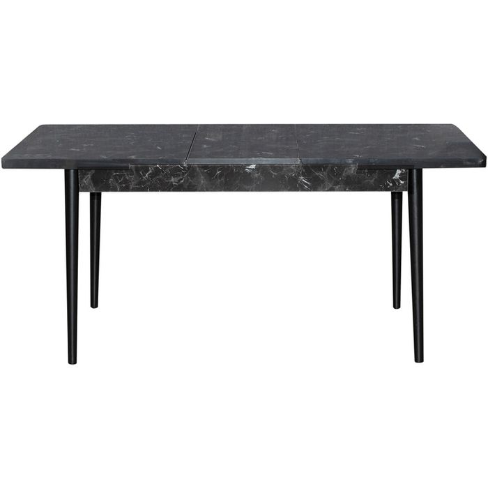 Разтегателна трапезна маса в цвят черен мрамор
