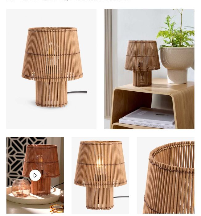 Set 2 lampi bambus / ratan – lumină ambient, decor natural