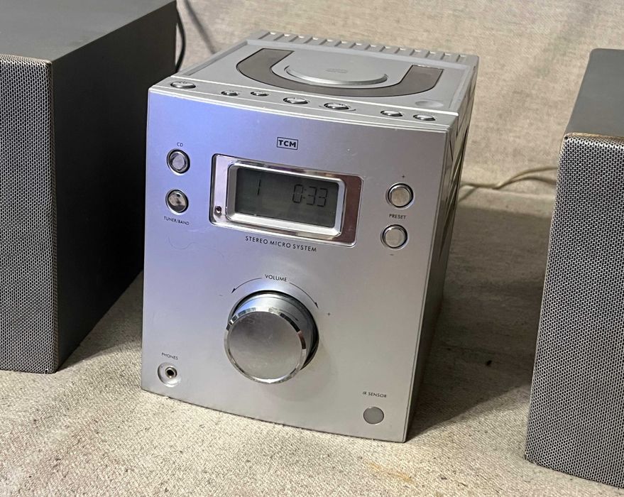 Sistem audio TCM 212839 CD radio FM AM boxe lemn functional