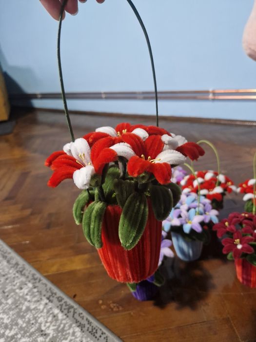 Flori din sârmă plușată un super cadou  de 1 martie 8 martie