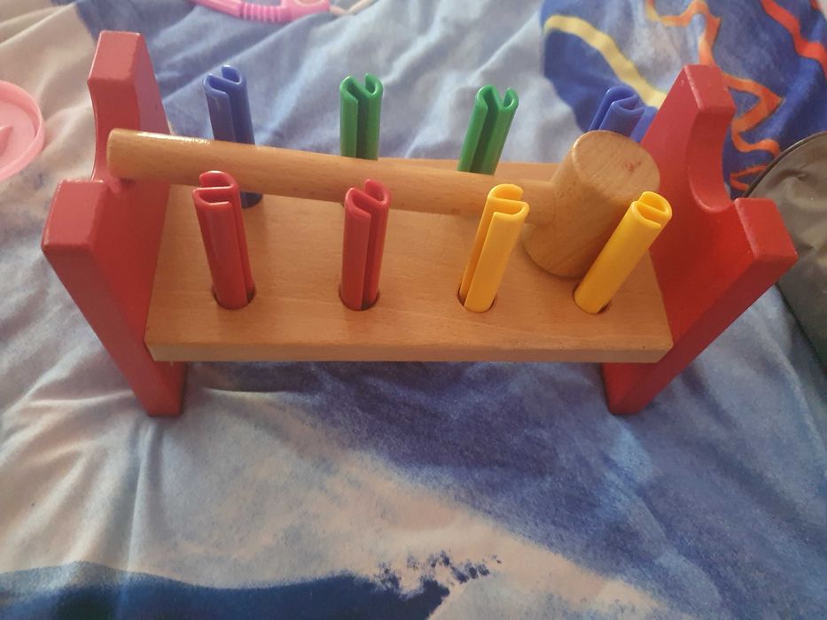 Joc cu ciocan, pentru motricitate, indemanare, din lemn