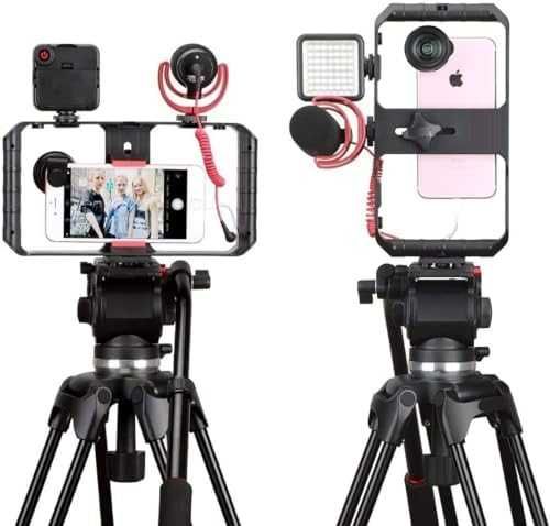 Нова Клетка стабилизатор за смартфон 3 cold shoe 2x 1/4” резба статив
