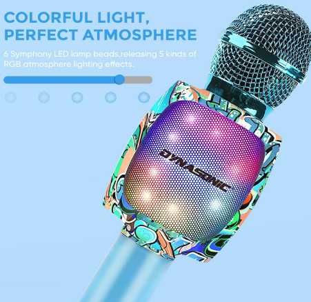 Безжичен караоке микрофон DYNASONIC, преносим Bluetooth караоке