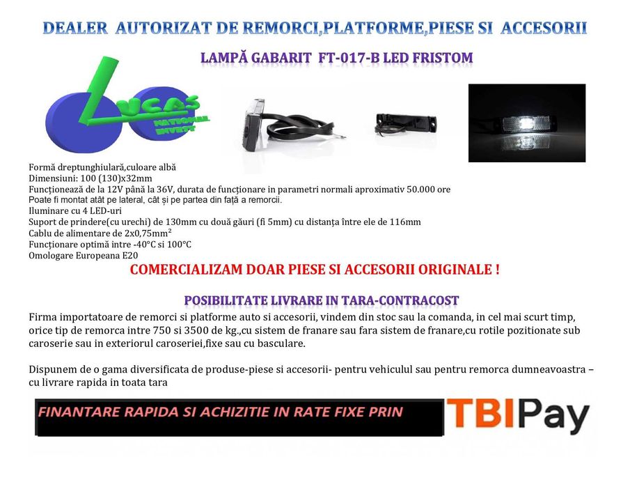 Lampă Gabarit Ft-017-B LED Fristom