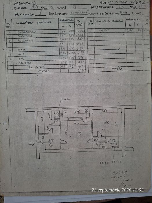 Apartament 2 camere Darmanesti( deasupra la Posta ,scara din mijloc)