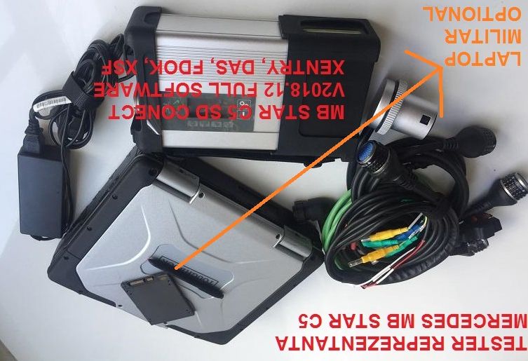 Tester Mercedes Reprezentanta MB STAR C5 cu laptop I5 Utilizare 2025