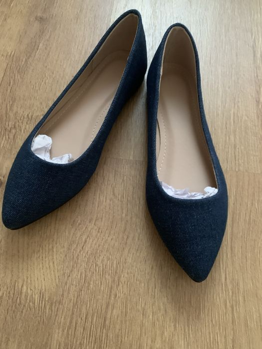 Дамски равни обувки ,,балеринки”- сини/ дънков цвят