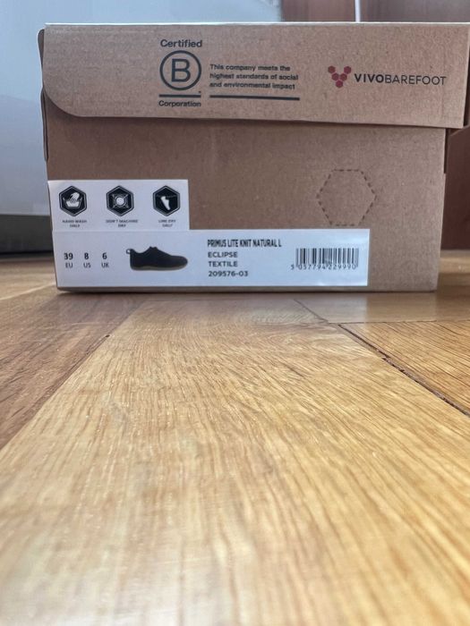 Дамски боси обувки Vivobarefoot Primus Lite Knit Natural, 39, тъмносиви (Eclipse)
