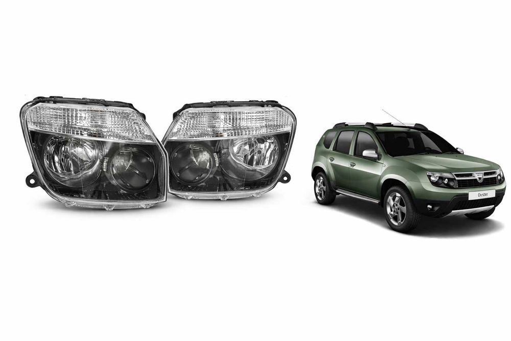 Фарове Фар за Дачия Дъстър 2010 - 2013 черен DACIA DUSTER 2010- 2013