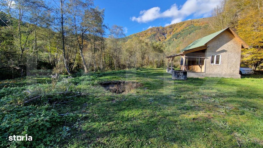 Teren extravilan de 1000mp, cabana, acces direct la parau, zona Lacul