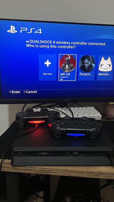 Play Station 4 slim 500gb, 2 manete originale