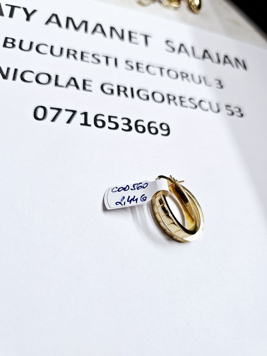 Vand cercei din aur 14 k 2.44 g cod 560