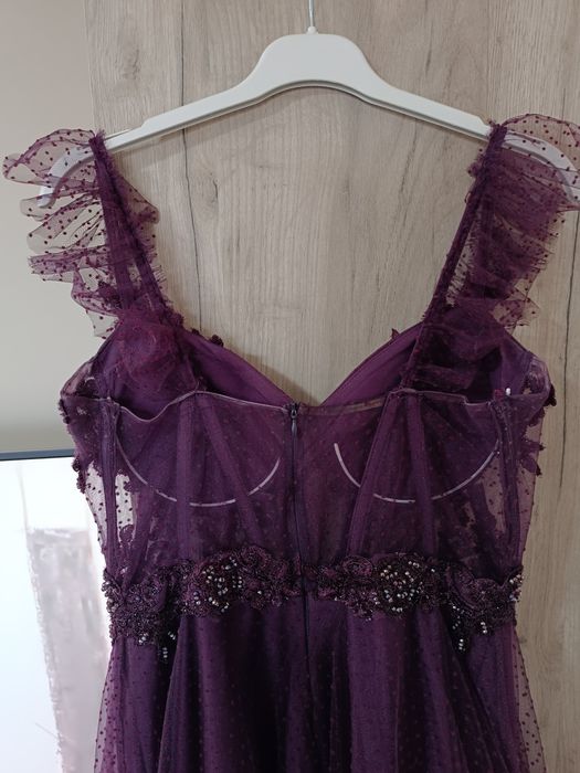 Официална рокля в цвят лилаво размер С-М