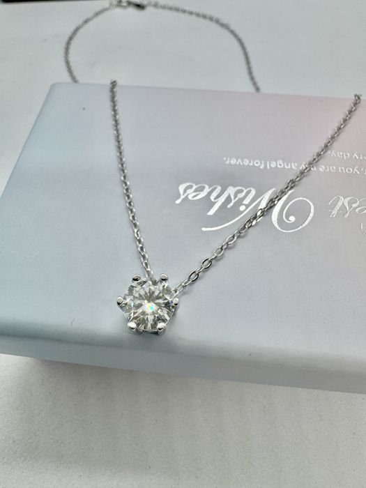 Сребърно колие с мойсанит (Диамант) 1 карат