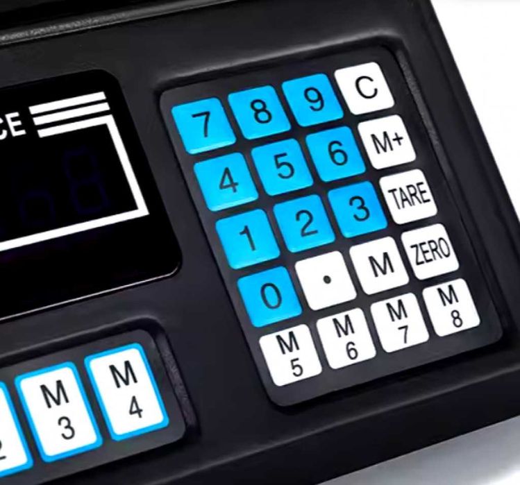 Електронна везна до 40 кг, включена батерия, цифрова,множество функции