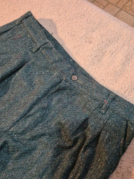 Pantaloni de tweed, pentru bărbați, de culoare verde inchis, marime 48