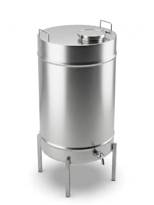 Butoi INOX 80 L cu capac clamp si garnitura, cadou robinet din INOX