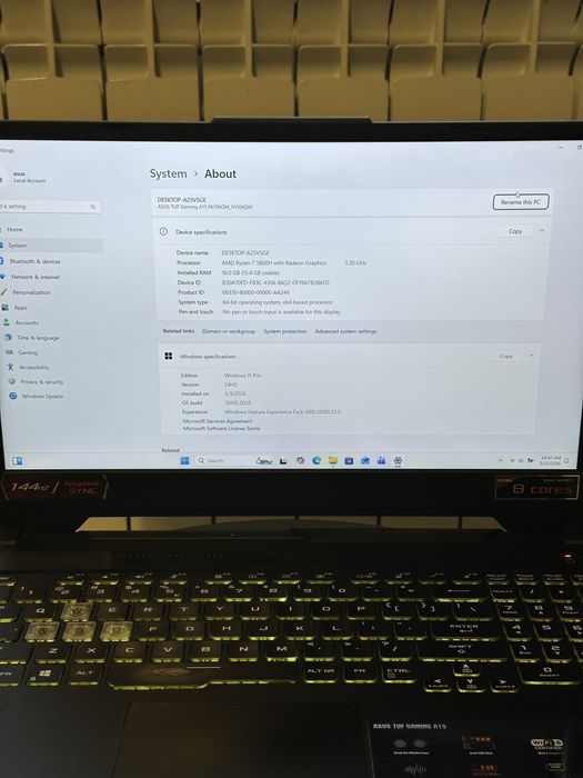 Laptop Gaming ASUS TUF A15 FA506QM | Ryzen 7 5800H | RTX 3060 | 16GB RAM | 144Hz