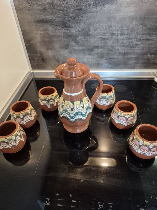 Сервиз за ракия от глина керамика