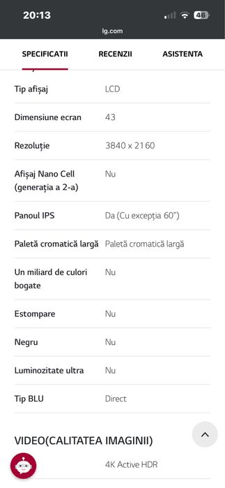 TV LG Smart - Fara probleme - ( include suport perete )