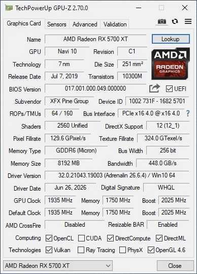 Видеокарта XFX RX 5700 XT 8GB THICC III Ultra
