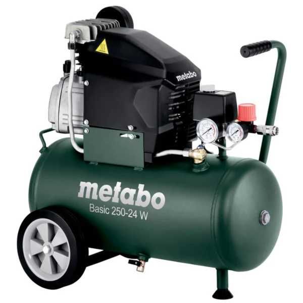 Монофазен маслен компресор за въздух Metabo BASIC 250-24W, 1500 W, 200 л/мин, 8 бара, 24 литра