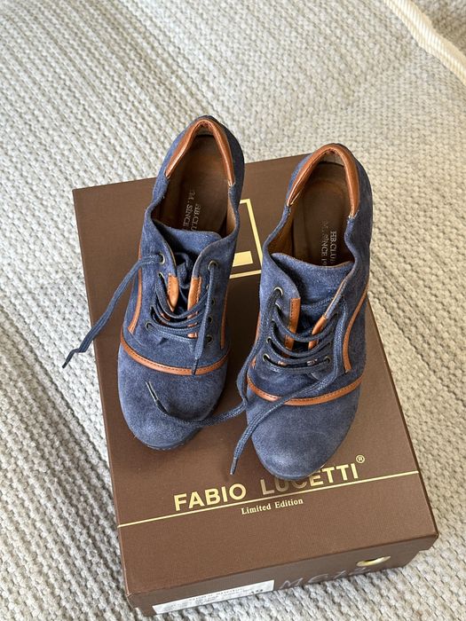 Туфли  на удобном каблуке замша