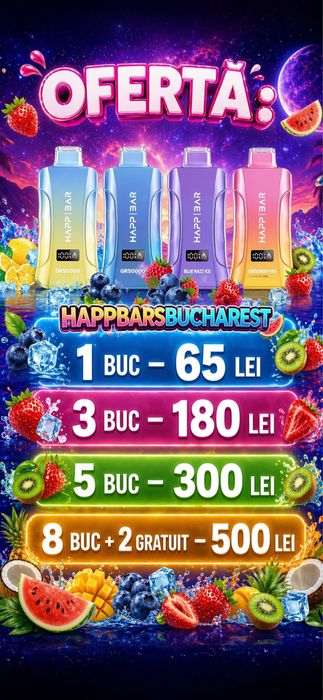 Happ Bar 50K 3in1 Vape 50000 Pufuri | Arome Multiple | Bucuresti