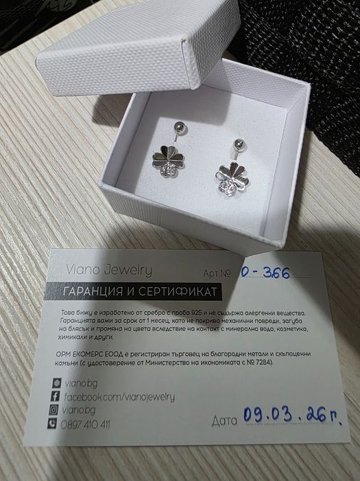 Сребърни обеци Нося ти късмет