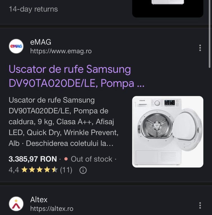 Vand masina de spalat si uscator Samsung