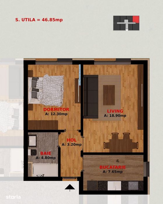 Apartament 2 camere la 1,5 km de Buc, TVA inclus. 2