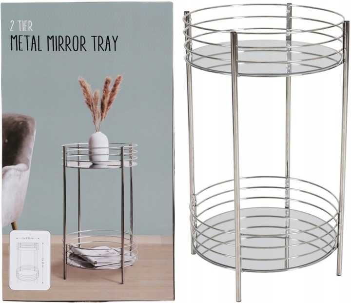 Маса на две нива с огледални плотове 65 см