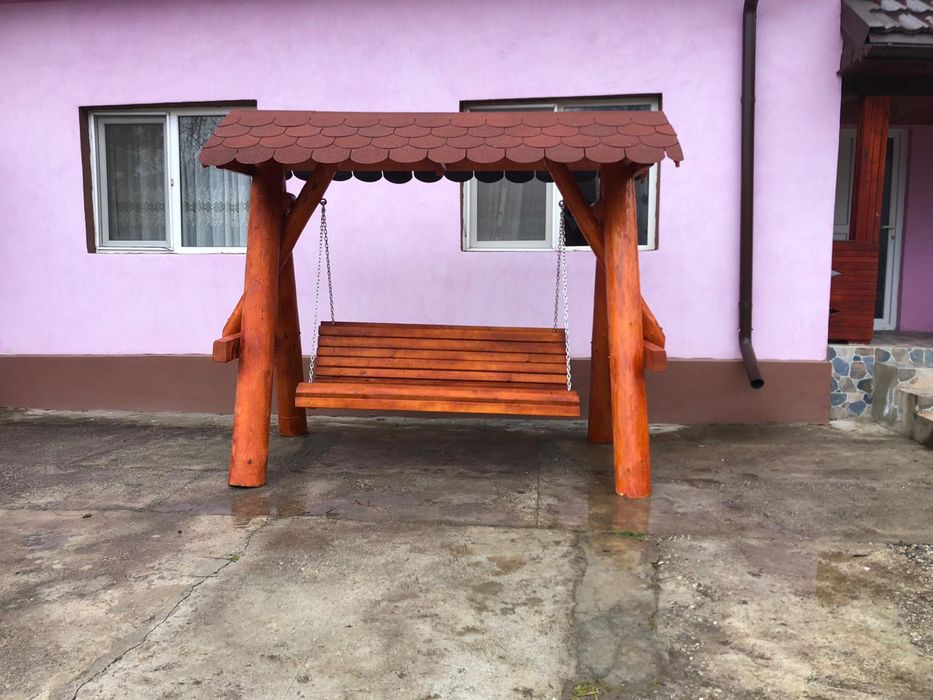 Leagan din lemn rotund / balansoar gradina