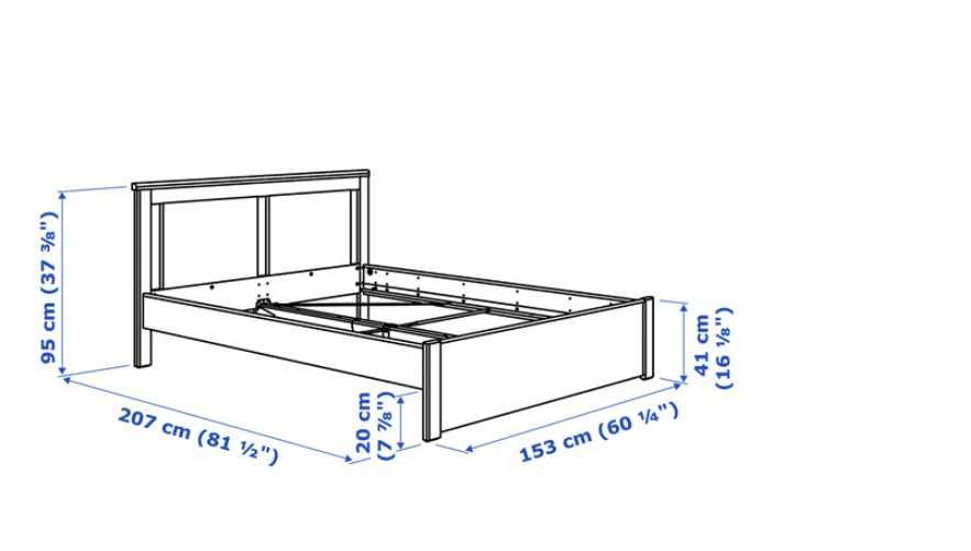 set neutilizat cadru + somiera songesant IKEA  140 x 200 + saltea
